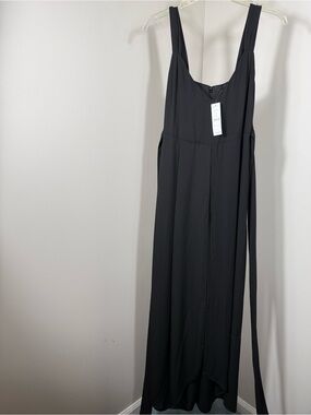 White House Black Market Black Wide-Leg Tie-Front Jumpsuit